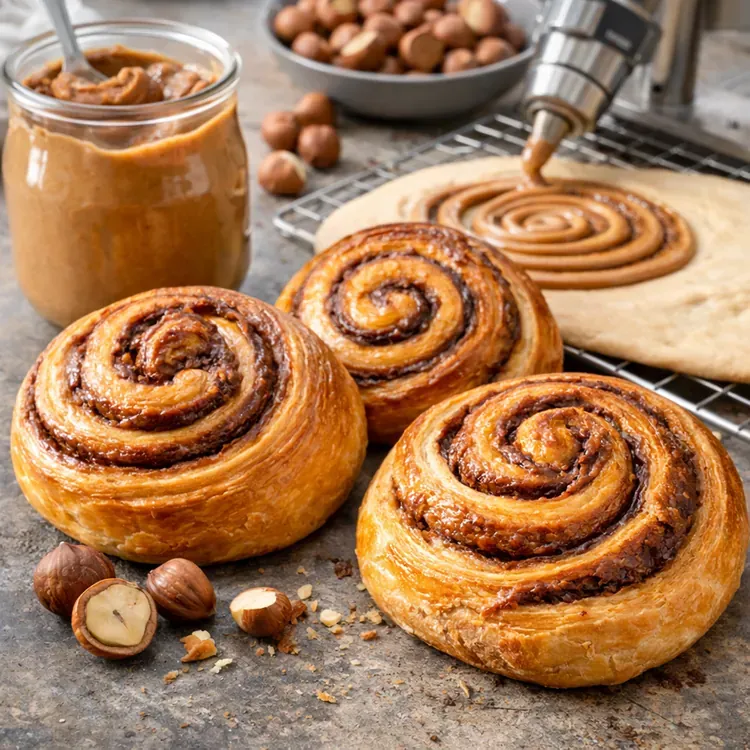Hazelnut paste for bakery swirl fillings illustration